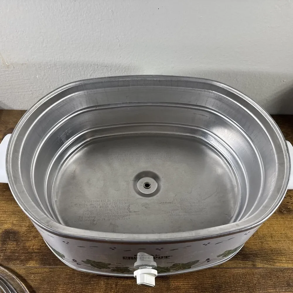 Rival Slow Cooker 4.5 qt Oval Crock-Pot Ivy & Grapes Green & White MODEL 3745